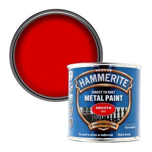 Фарба гладка фінішна декоративна Hammerite Metal Paints, 0,75 л, червоний колір по RAL 3000, глянсовий фото